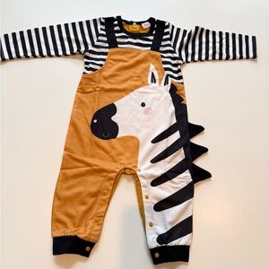 Striped Zebra Baby Romper 9-12 months